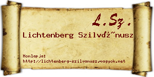 Lichtenberg Szilvánusz névjegykártya